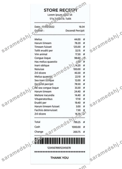 STORE receipt template